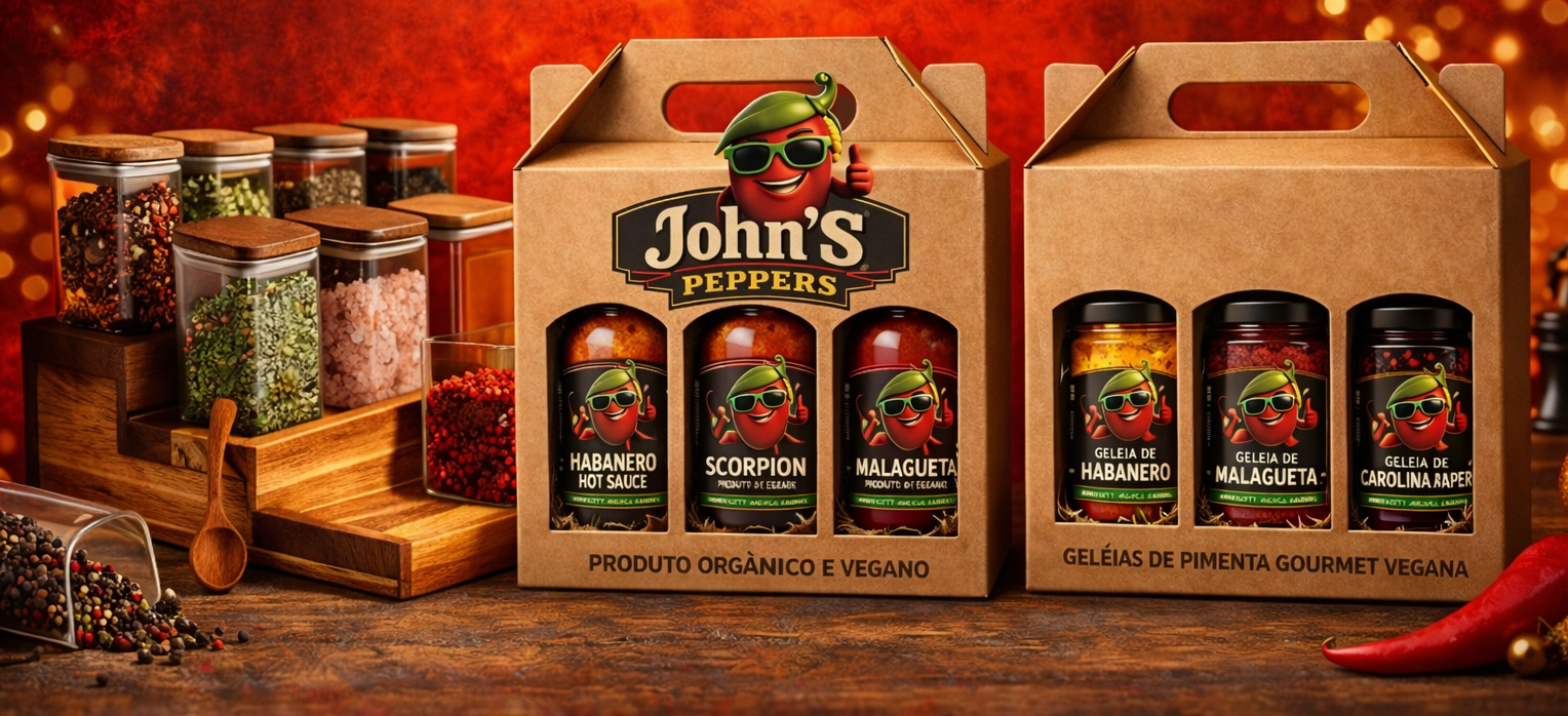 Banner kit de Geléias, pimentas e temperos gourmet veganos, Cruelty-free